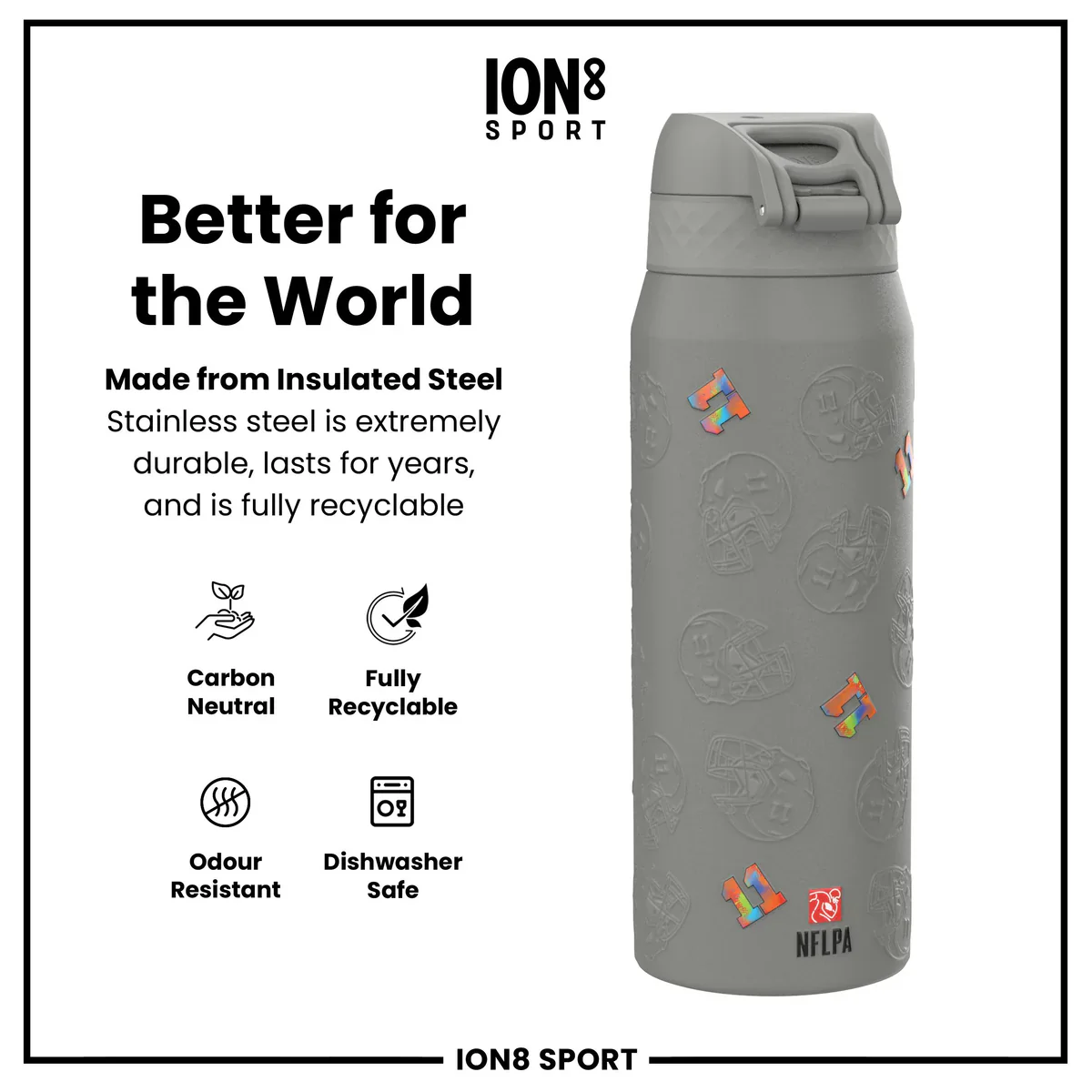 NFL x ION8 - AJ Brown Insulated Water Bottle - 750ml - Image 5