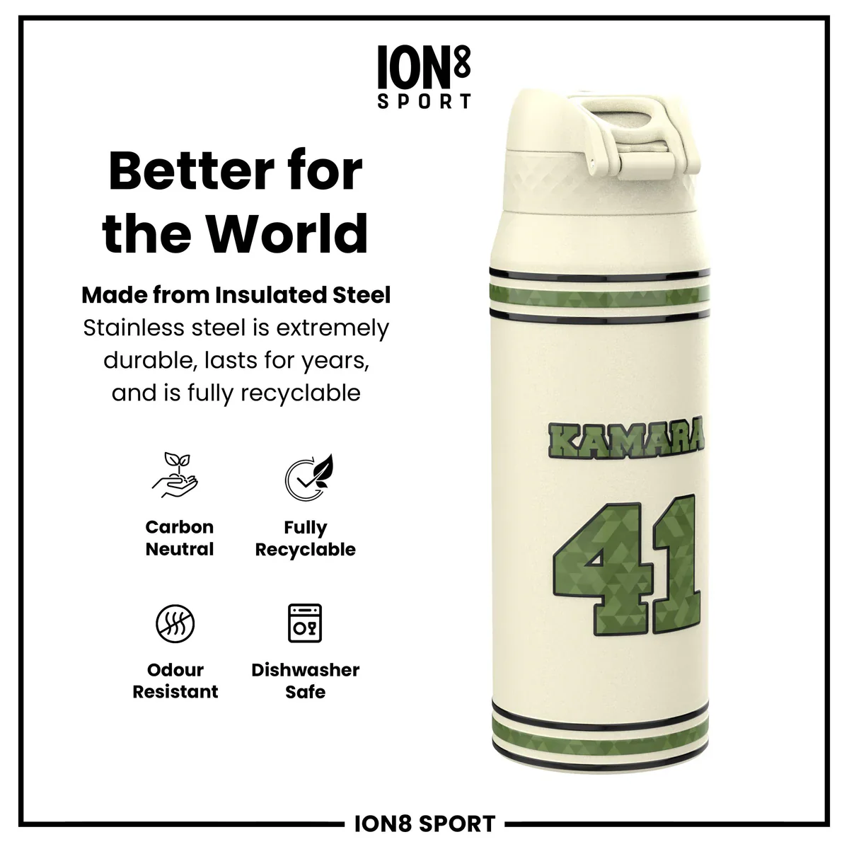 NFL x ION8 - Alvin Kamara Insulated Water Bottle - 750ml - Image 5