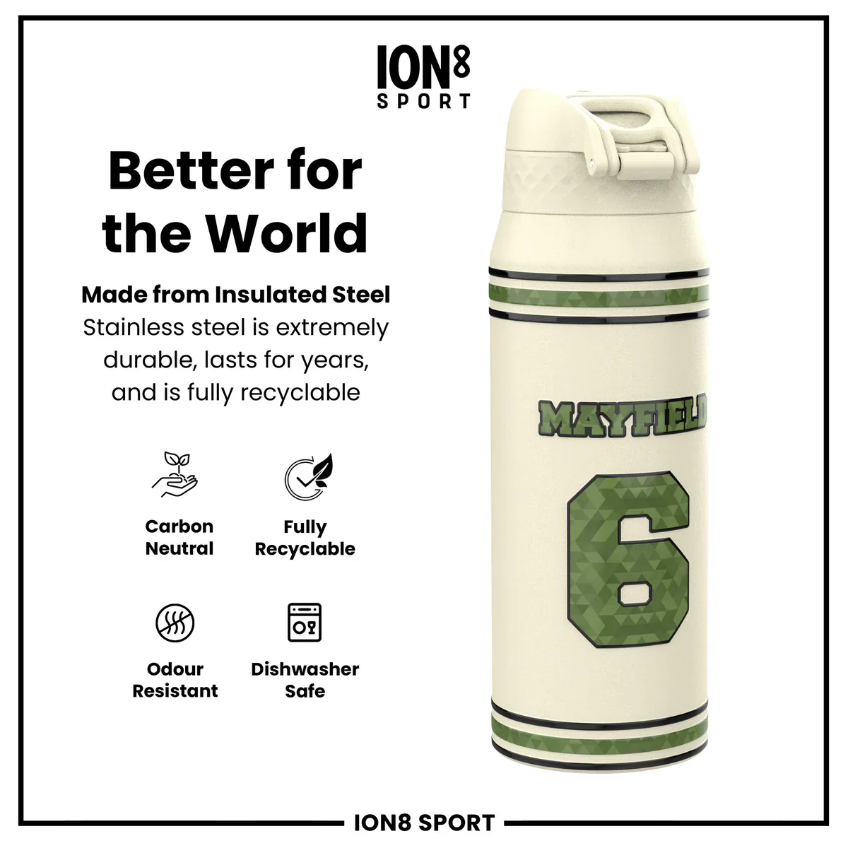 NFL x ION8 - Baker Mayfield Insulated Water Bottle - 750ml - Image 5