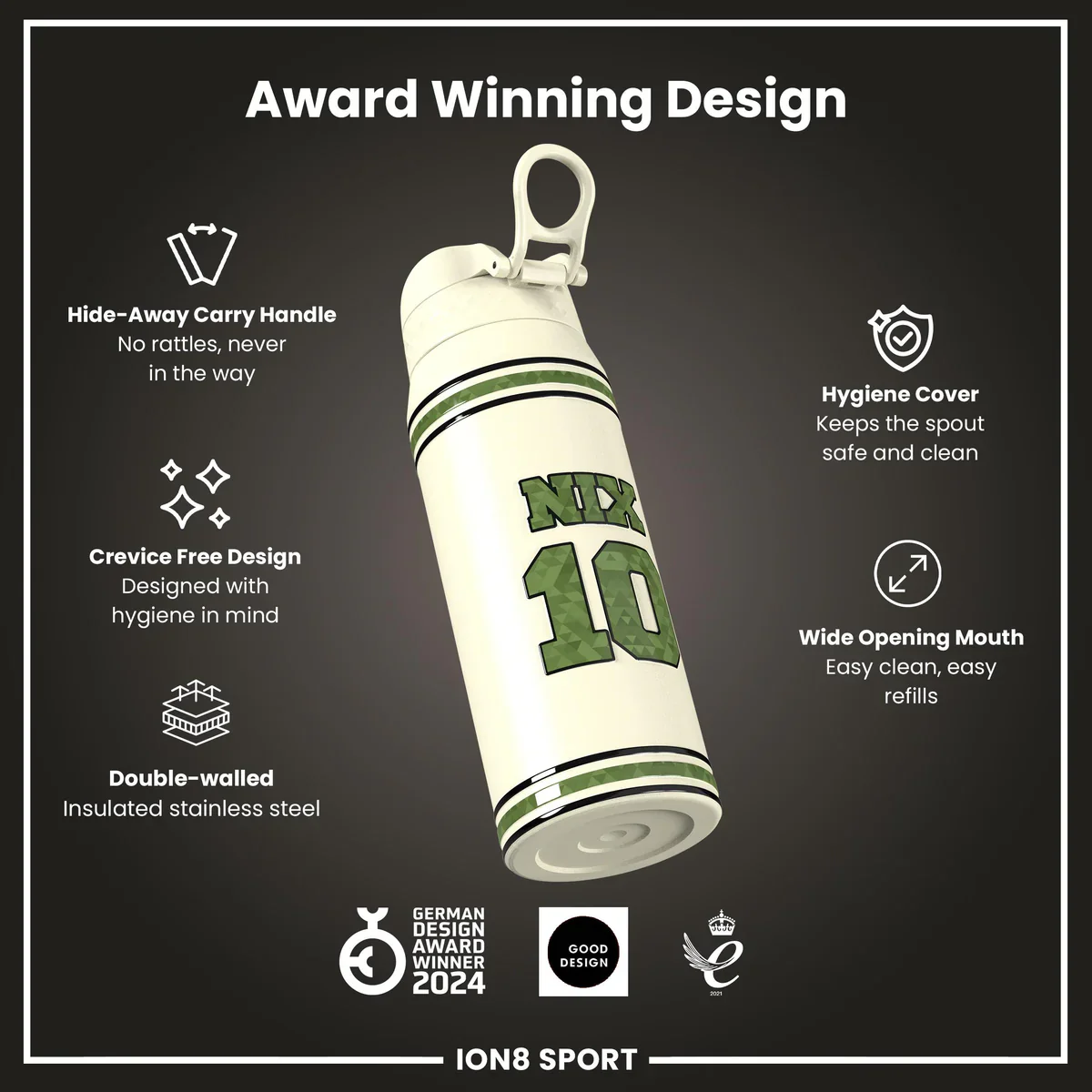 NFL x ION8 - Bo Nix Insulated Water Bottle - 750ml - Image 6