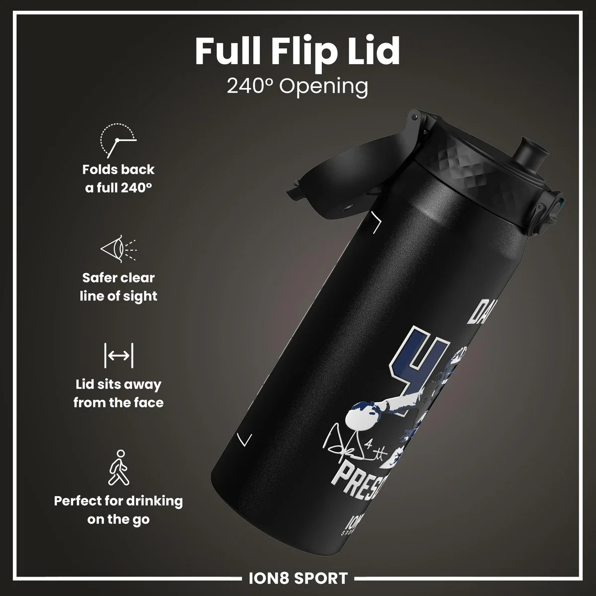 NFL x ION8 - Dak Prescott Insulated Water Bottle - 750ml - Image 4