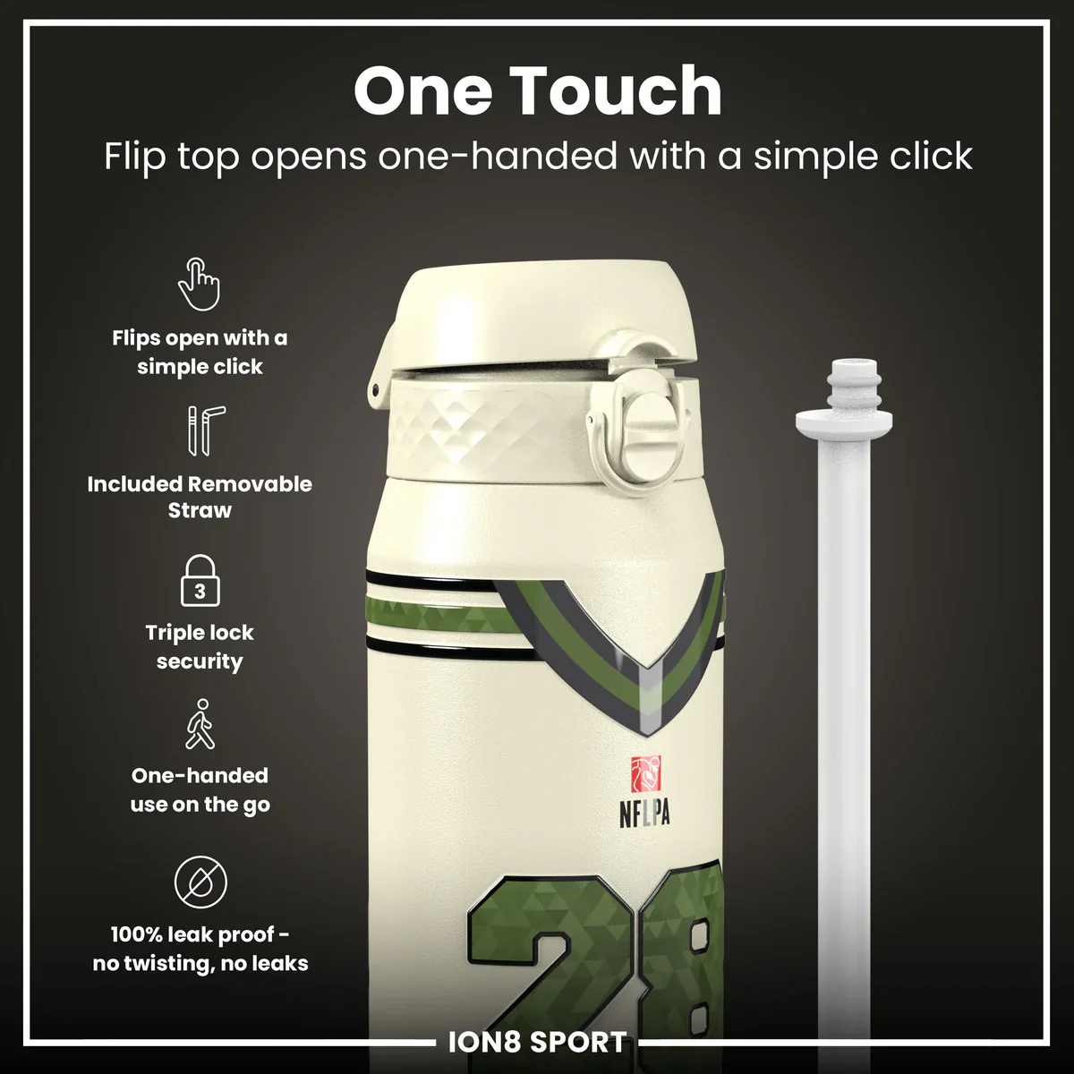 NFL x ION8 - De'Von Achane Insulated Water Bottle - 750ml - Image 3
