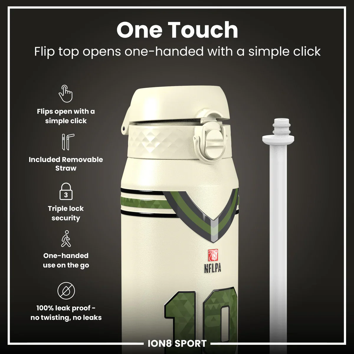 NFL x ION8 - Drake Maye Insulated Water Bottle - 750ml - Image 3