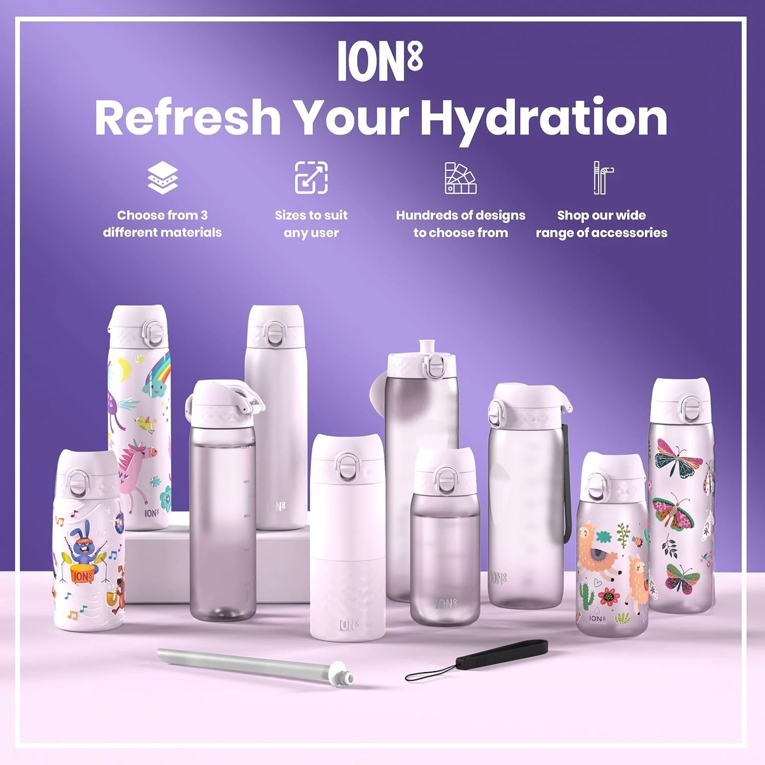 Ion8 Quench 32 oz Bottle Light Purple - Image 7