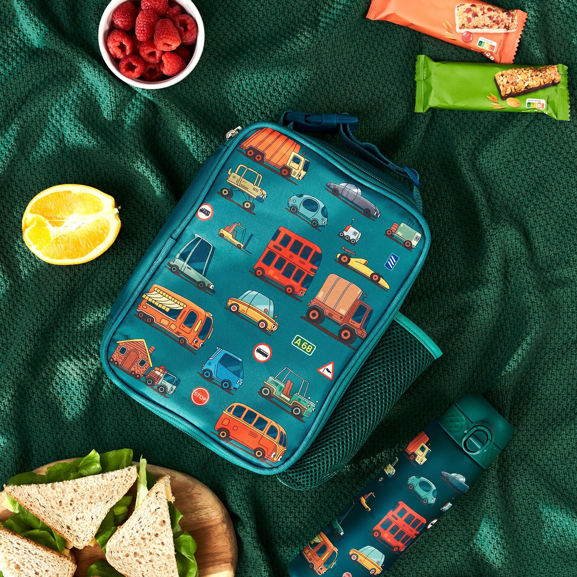 Kids Insulated Lunch Bag- Blue Zebra - Image 9