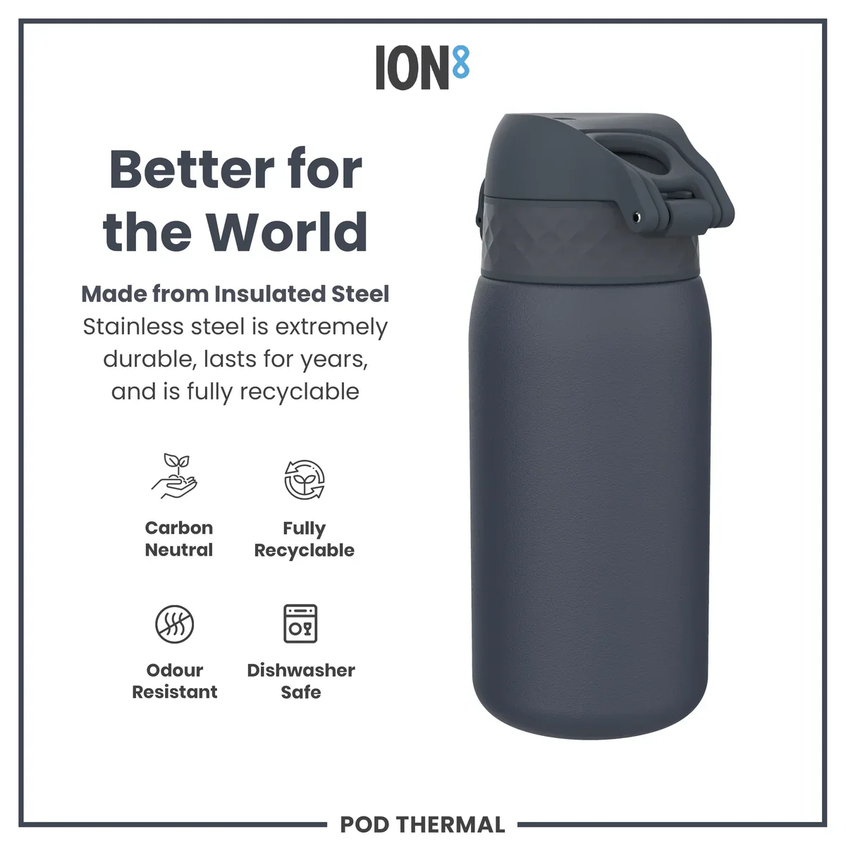 Insulated Stainless Steel Pod 11oz- Ash Navy - Image 5