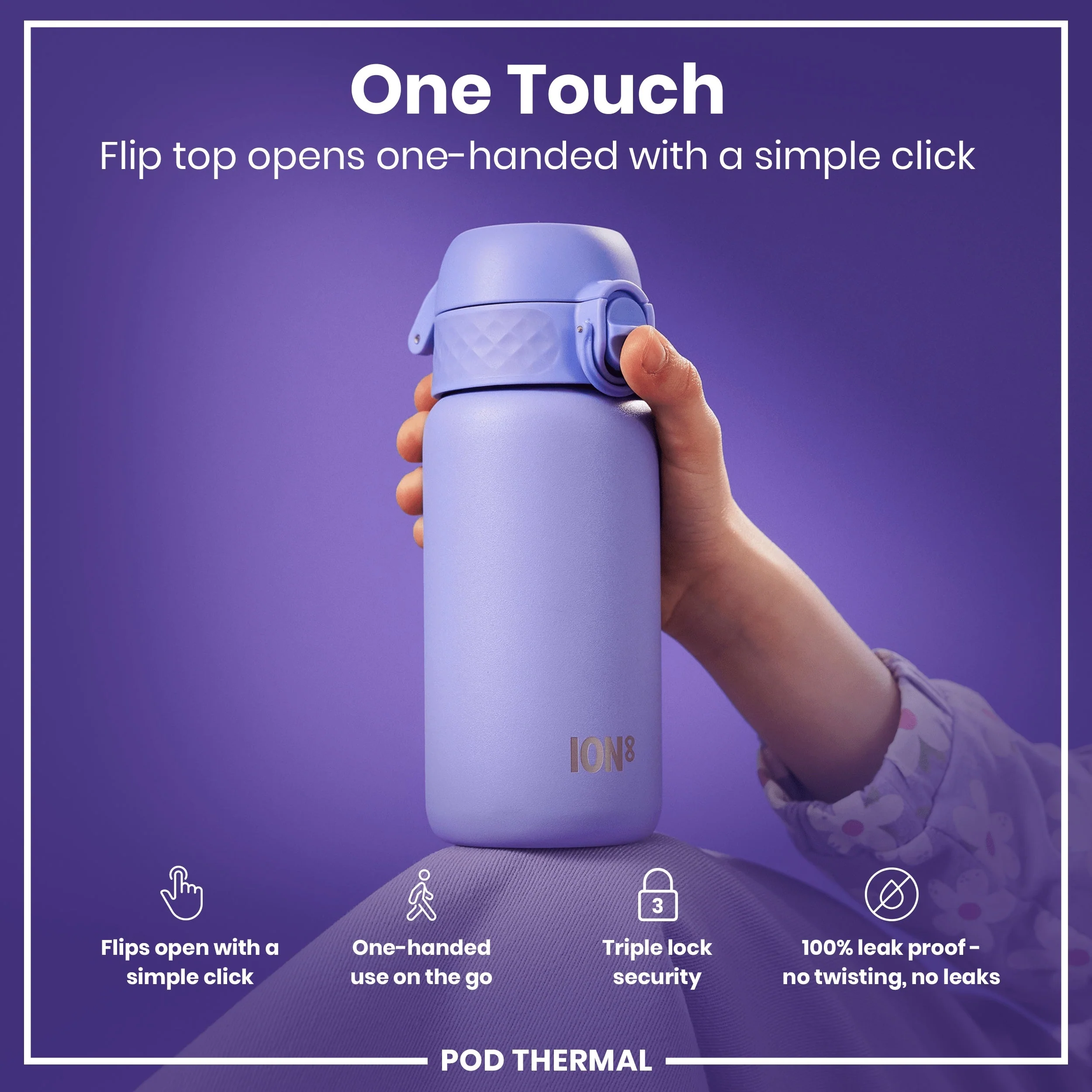 Pod Insulated Stainless Steel 11oz- Light Purple - Image 3