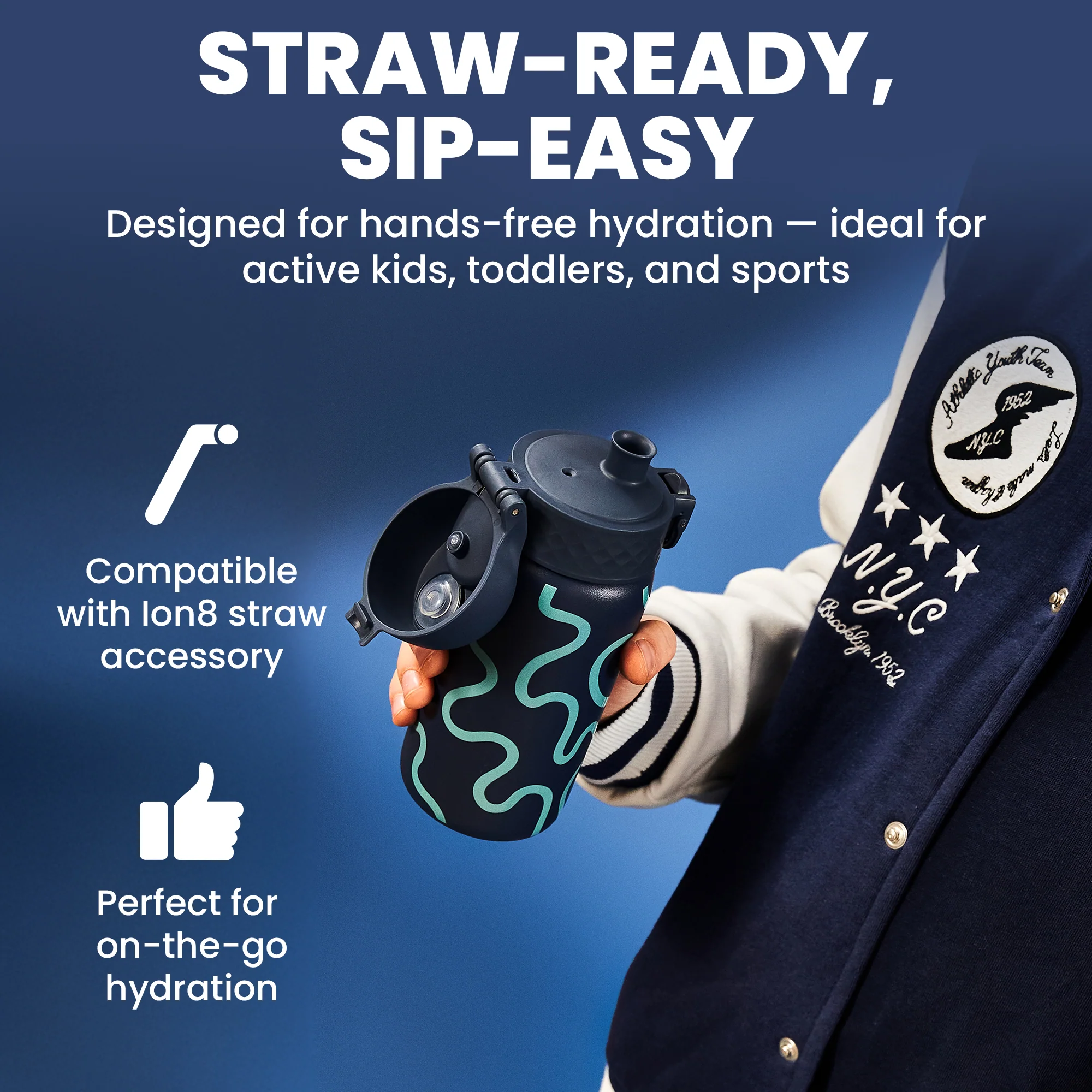 ION8 Pod Insulated Stainless Steel 11oz- Squiggly Lines - Image 11