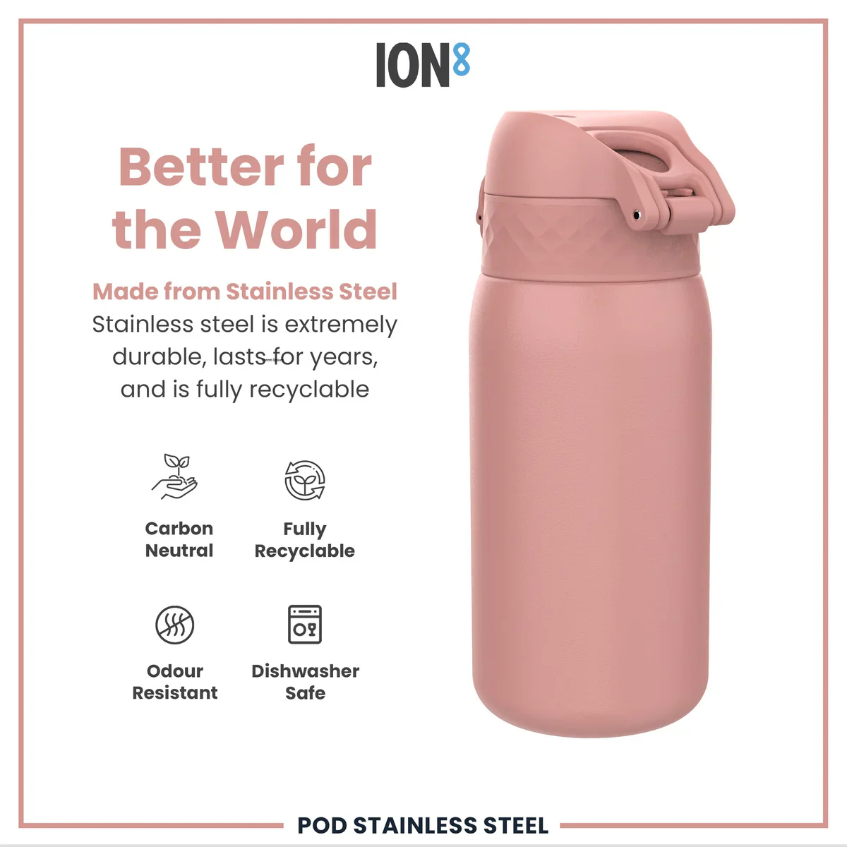 Insulated Stainless Steel 13oz Pod - Ash Rose Pink - Image 4