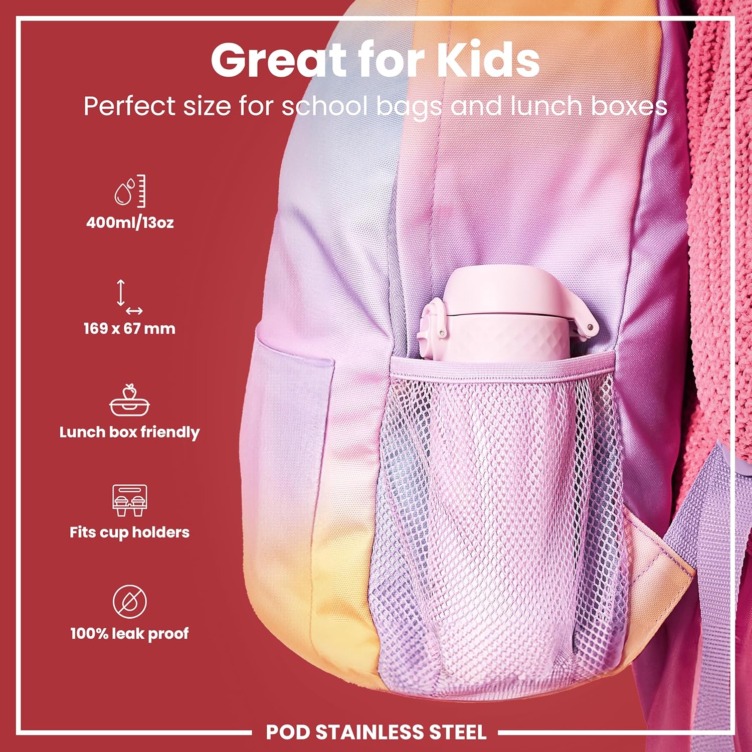 Insulated Stainless Steel Pod 13oz- Lilac Dusk - Image 4