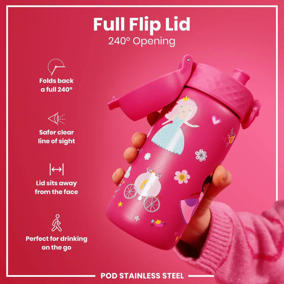 Insulated Stainless Steel 13oz Pod - Pink Princess - Image 3