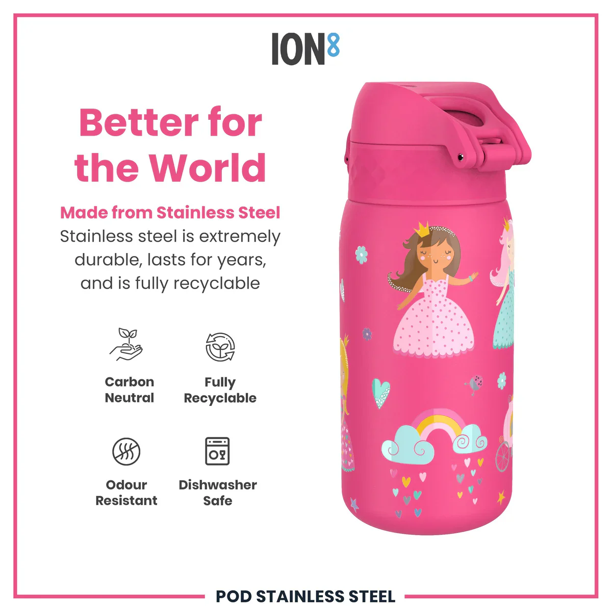 Insulated Stainless Steel 13oz Pod - Pink Princess - Image 4