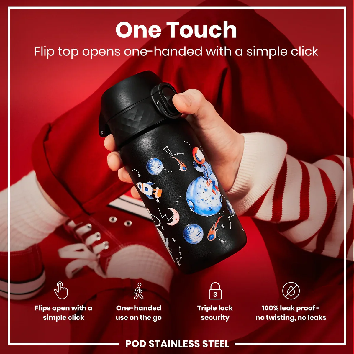 Insulated Stainless Steel Pod 13oz- Space Travel - Image 3