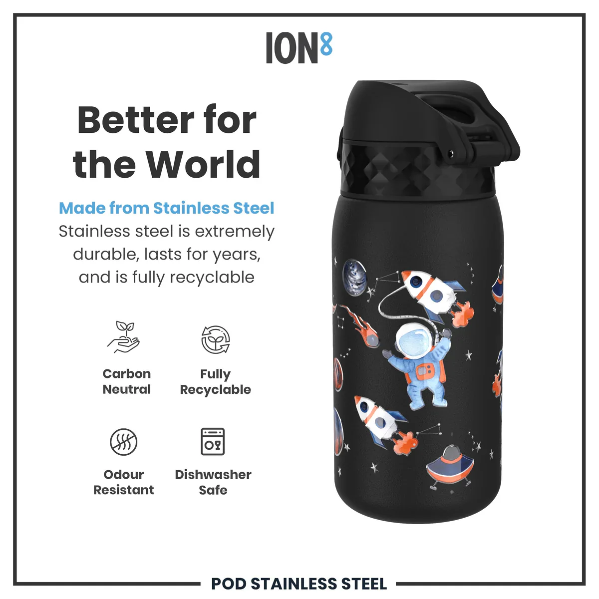 Insulated Stainless Steel Pod 13oz- Space Travel - Image 5