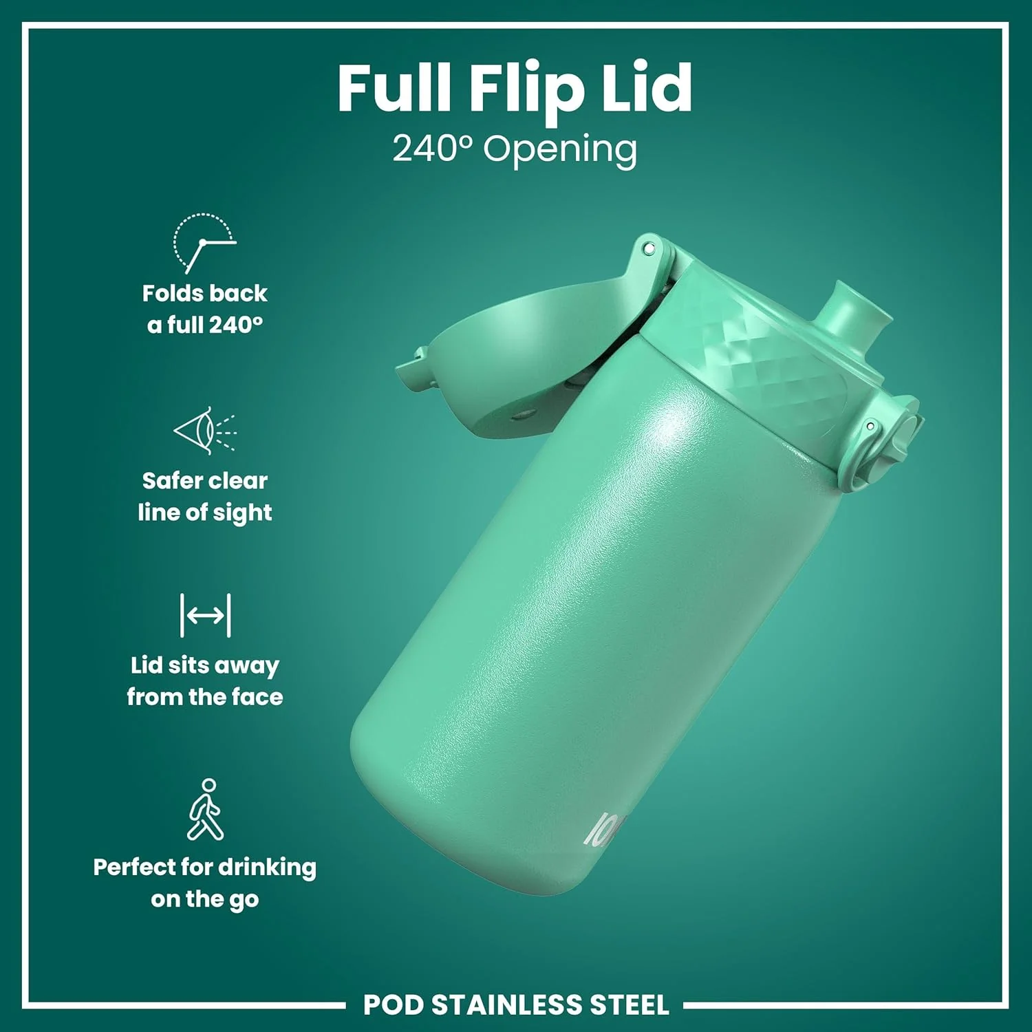 Insulated Stainless Steel 13oz Pod - Teal Green - Image 5
