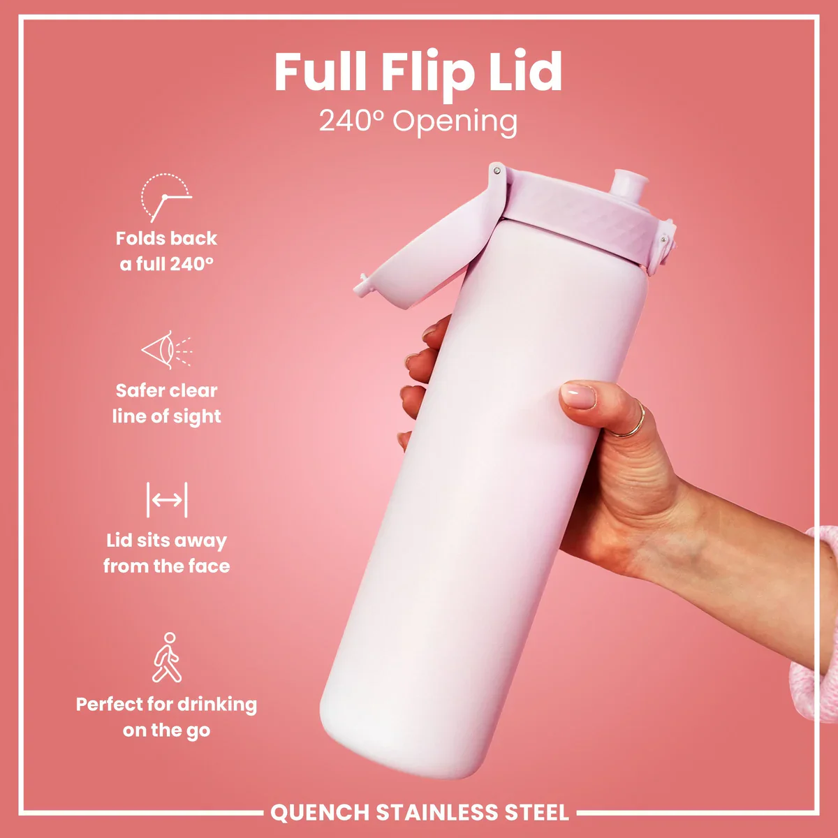 Quench Insulated Stainless Steel 40oz- Lilac Dusk Pink - Image 4