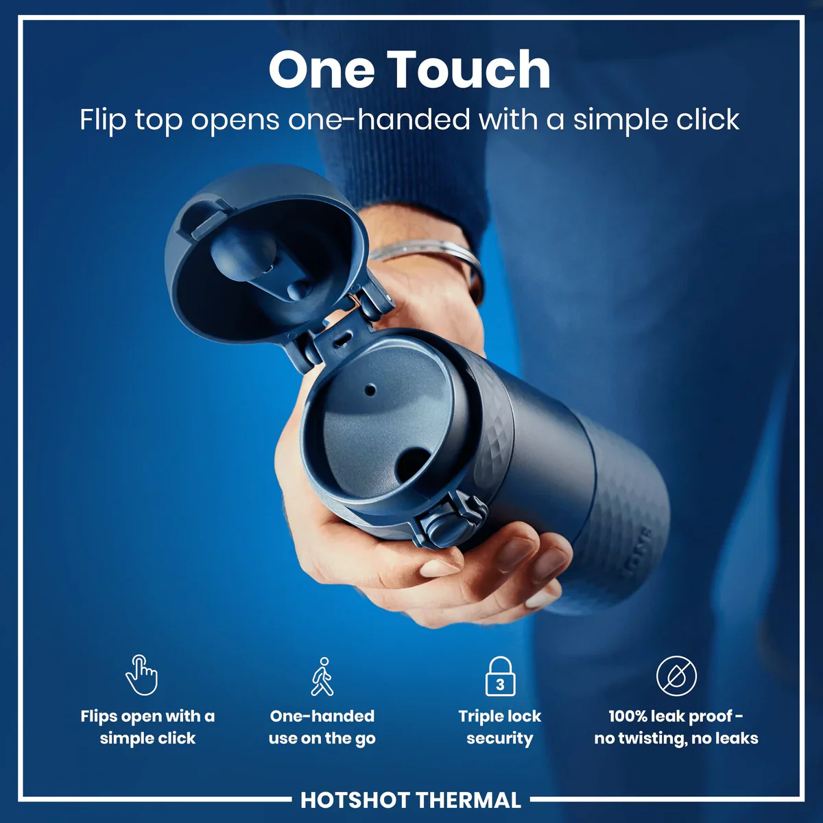 Insulated Stainless Steel Travel Mug 12oz- Ash Navy - Image 3