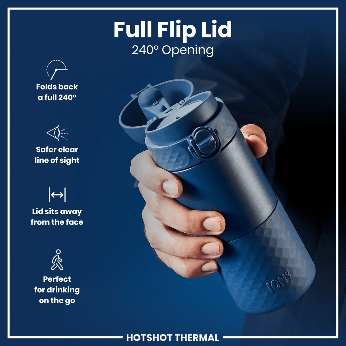 Insulated Stainless Steel Travel Mug 12oz- Ash Navy - Image 4