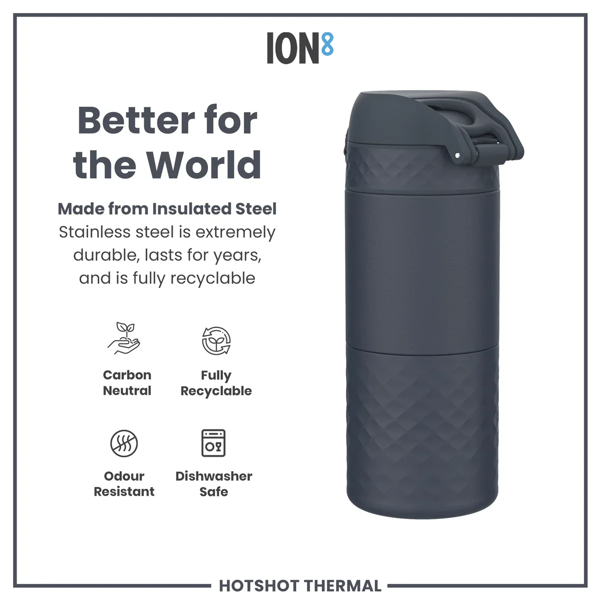 Insulated Stainless Steel Travel Mug 12oz- Ash Navy - Image 5