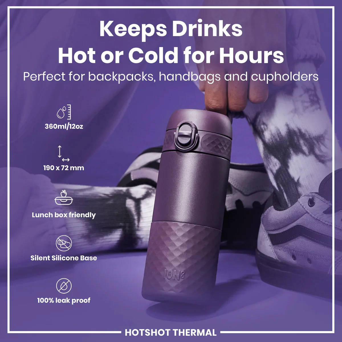 Insulated Stainless Steel Travel Mug 12oz- Blackberry - Image 7