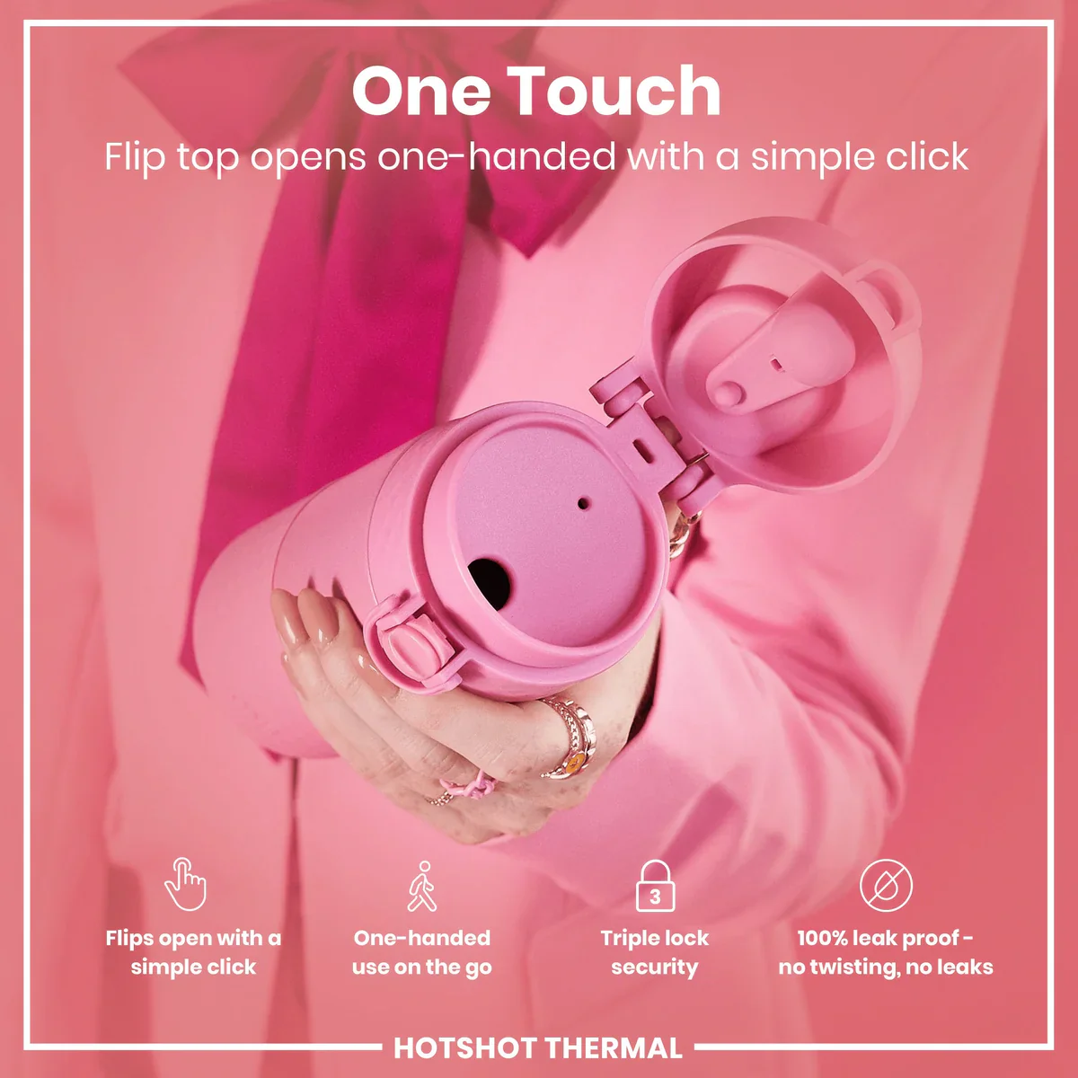Insulated Stainless Steel Travel Mug 12oz- Rose Pink - Image 3