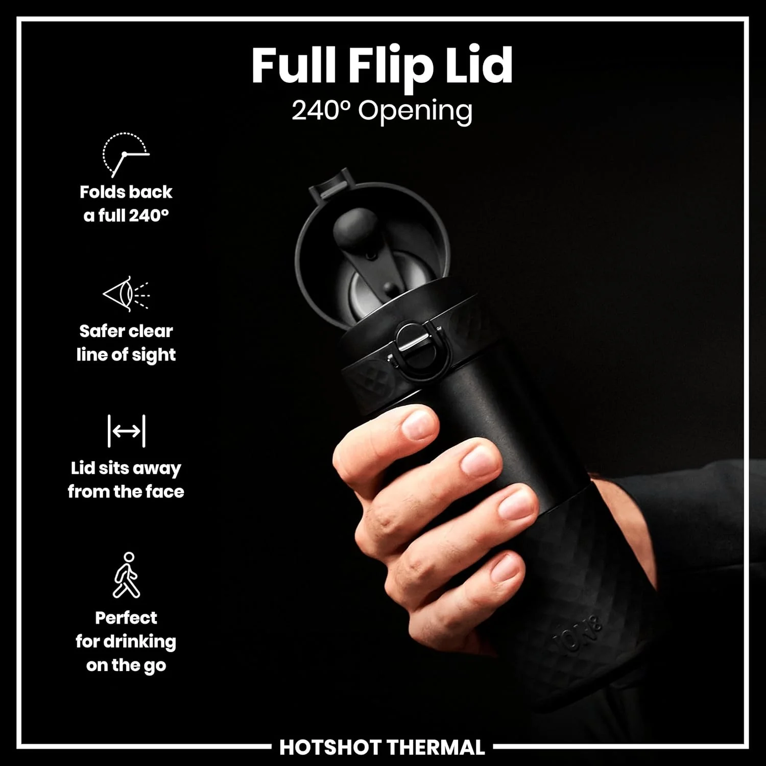 ION8 Insulated Travel Mug, 360 ml/12 oz, Leak Proof, Triple Lock Secure, Spill-Free in Transit, Hygienic Cover, Easy-to-Clean, Perfect On-The-Go, Black, Stainless Steel - Image 6