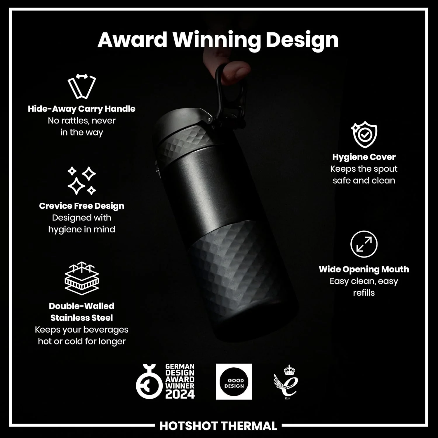 ION8 Insulated Travel Mug, 360 ml/12 oz, Leak Proof, Triple Lock Secure, Spill-Free in Transit, Hygienic Cover, Easy-to-Clean, Perfect On-The-Go, Black, Stainless Steel - Image 8