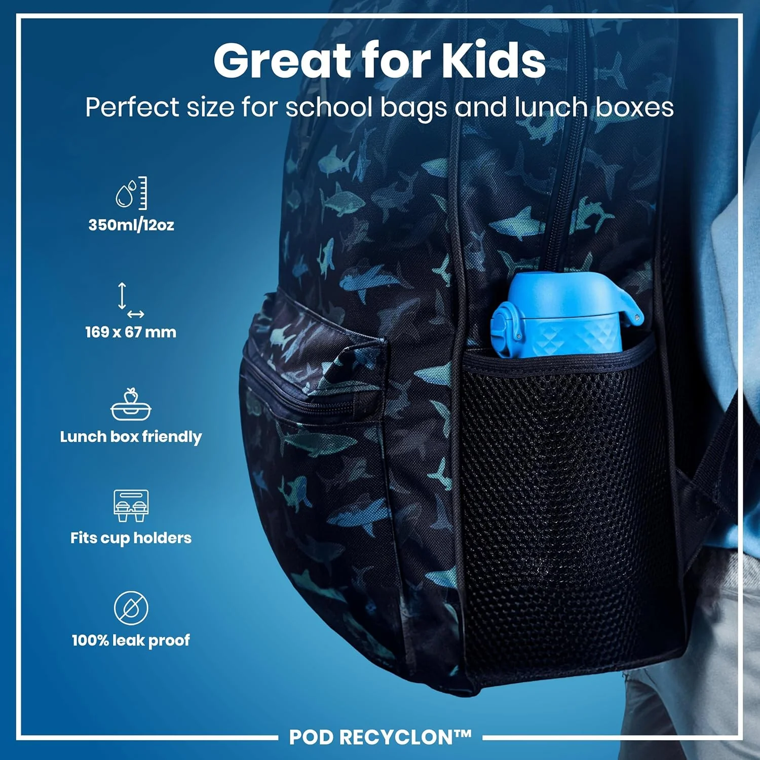 Pod Recyclon 12oz- Aqua Blue - Image 4