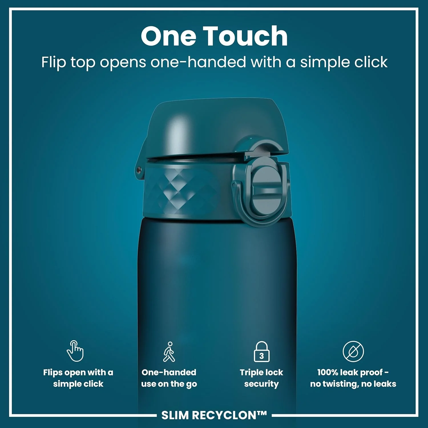 Slim Recyclon 18oz- Aqua Blue - Image 3