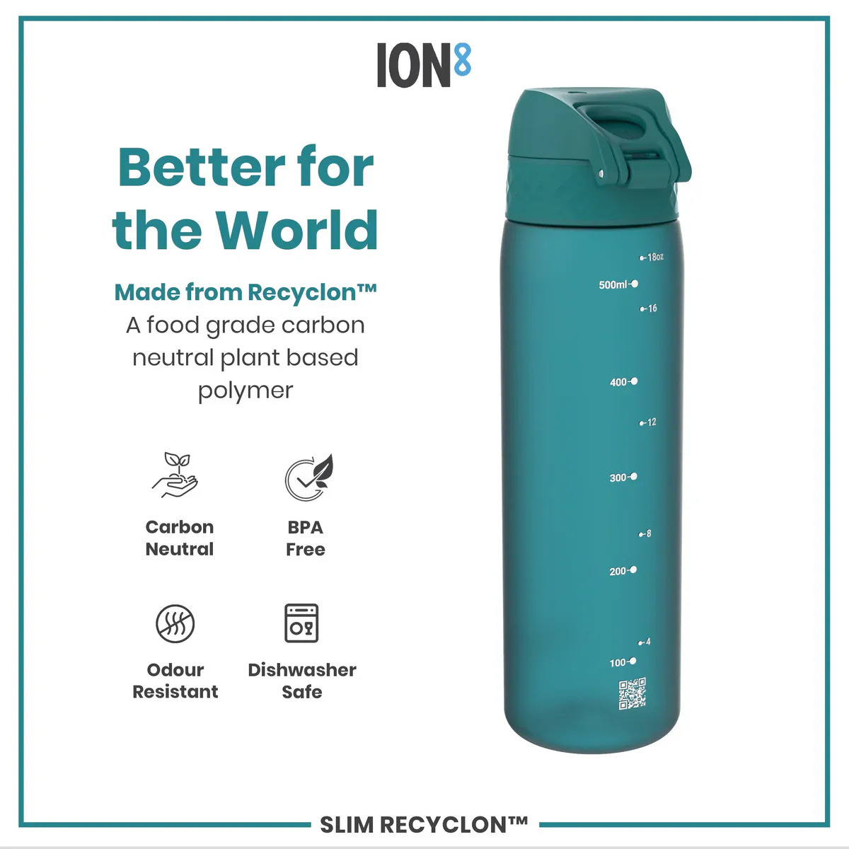 Slim Recyclon 18oz- Aqua Blue - Image 5