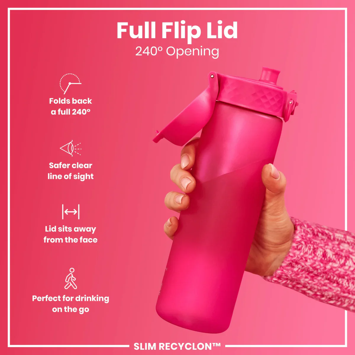 Slim Recyclon 18oz- Hot Pink - Image 4
