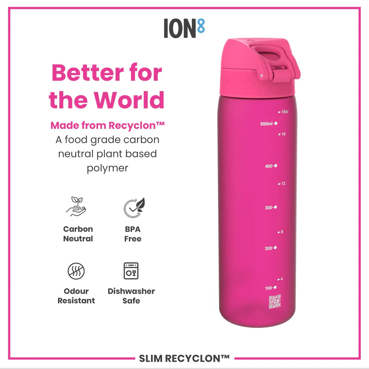 Slim Recyclon 18oz- Hot Pink - Image 5