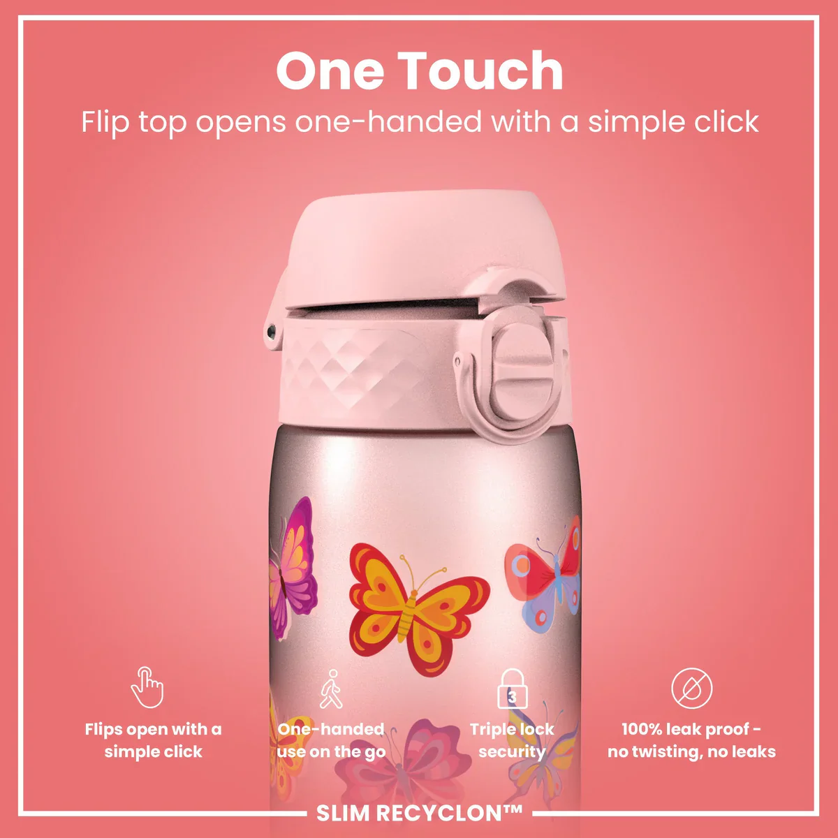 Slim Recyclon 18oz- Pink Butterflies - Image 3
