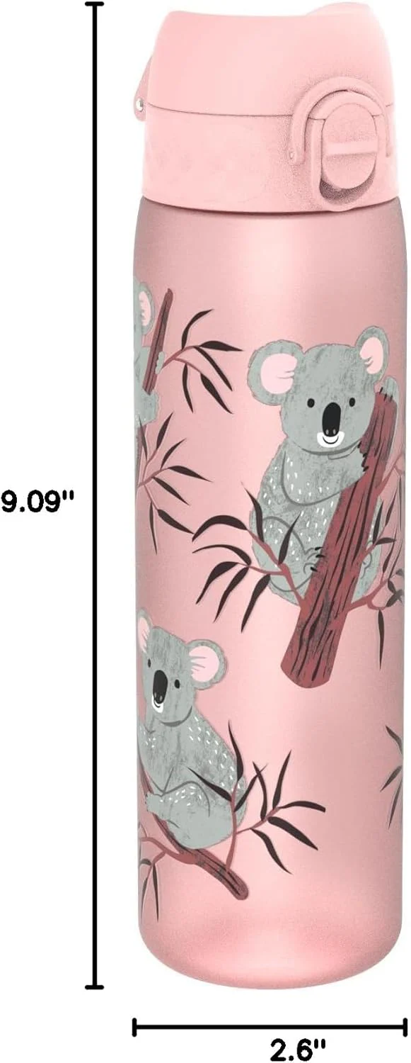 Leak Proof Slim Water Bottle, Recyclon 18oz- Pink Koala - Image 3