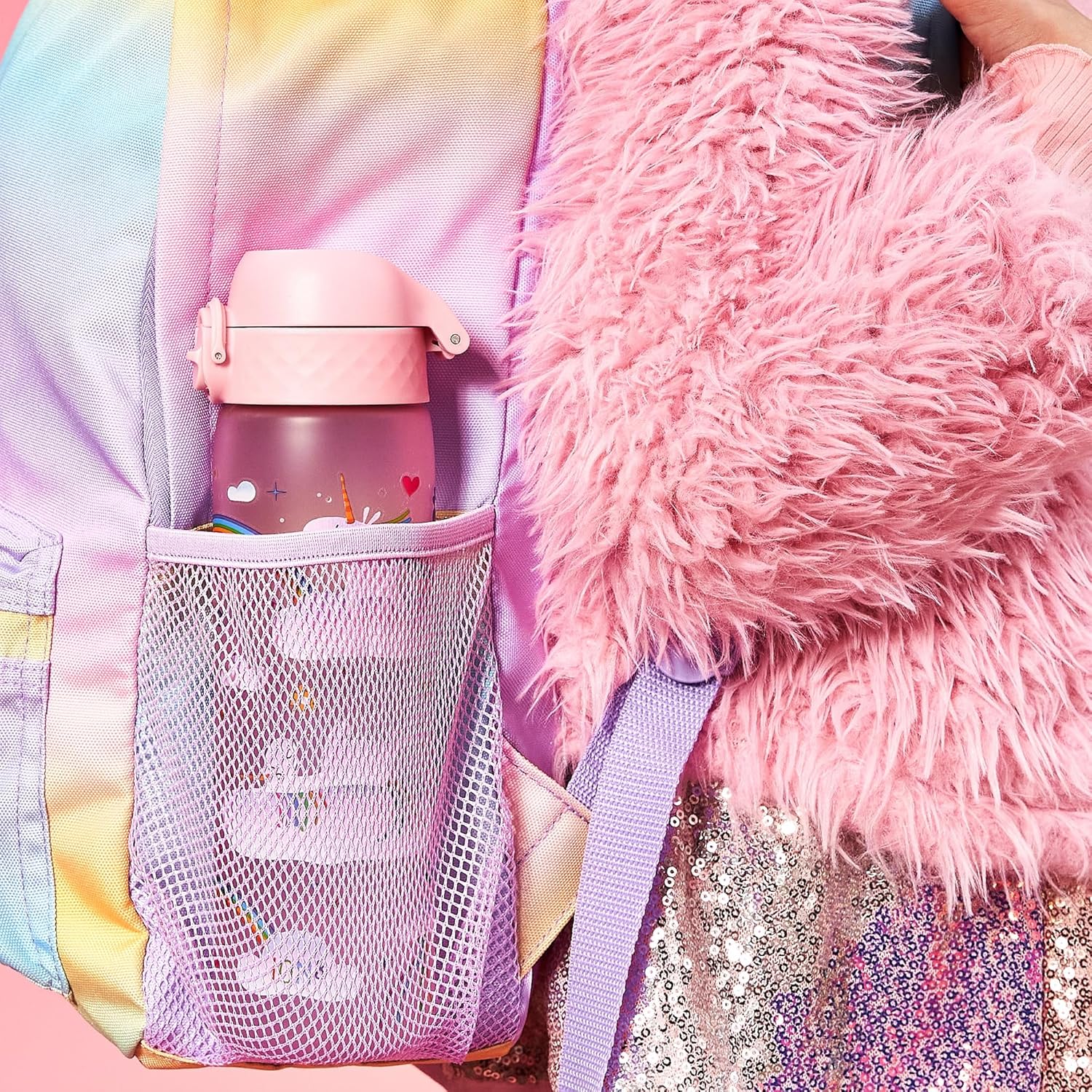 Slim Recyclon 18oz- Pink Unicorn Rainbows - Image 6
