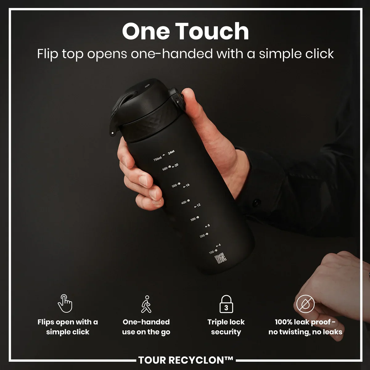 Recyclon Tour 24oz- Black - Image 3