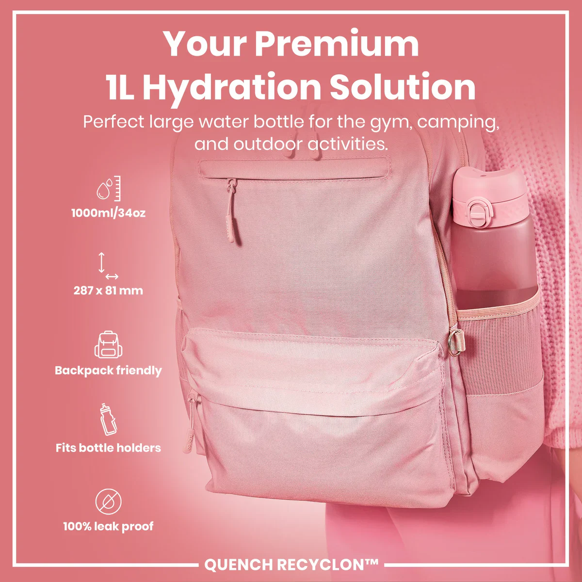 Quench Recyclon 34oz- Rose Pink - Image 2