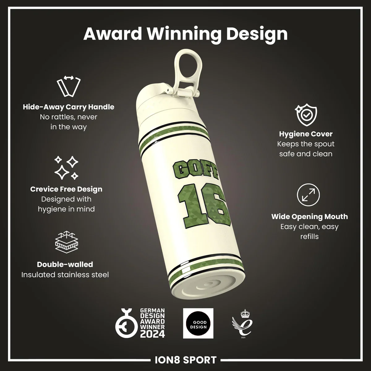 NFL x ION8 - Jared Goff Insulated Water Bottle - 750ml - Image 6