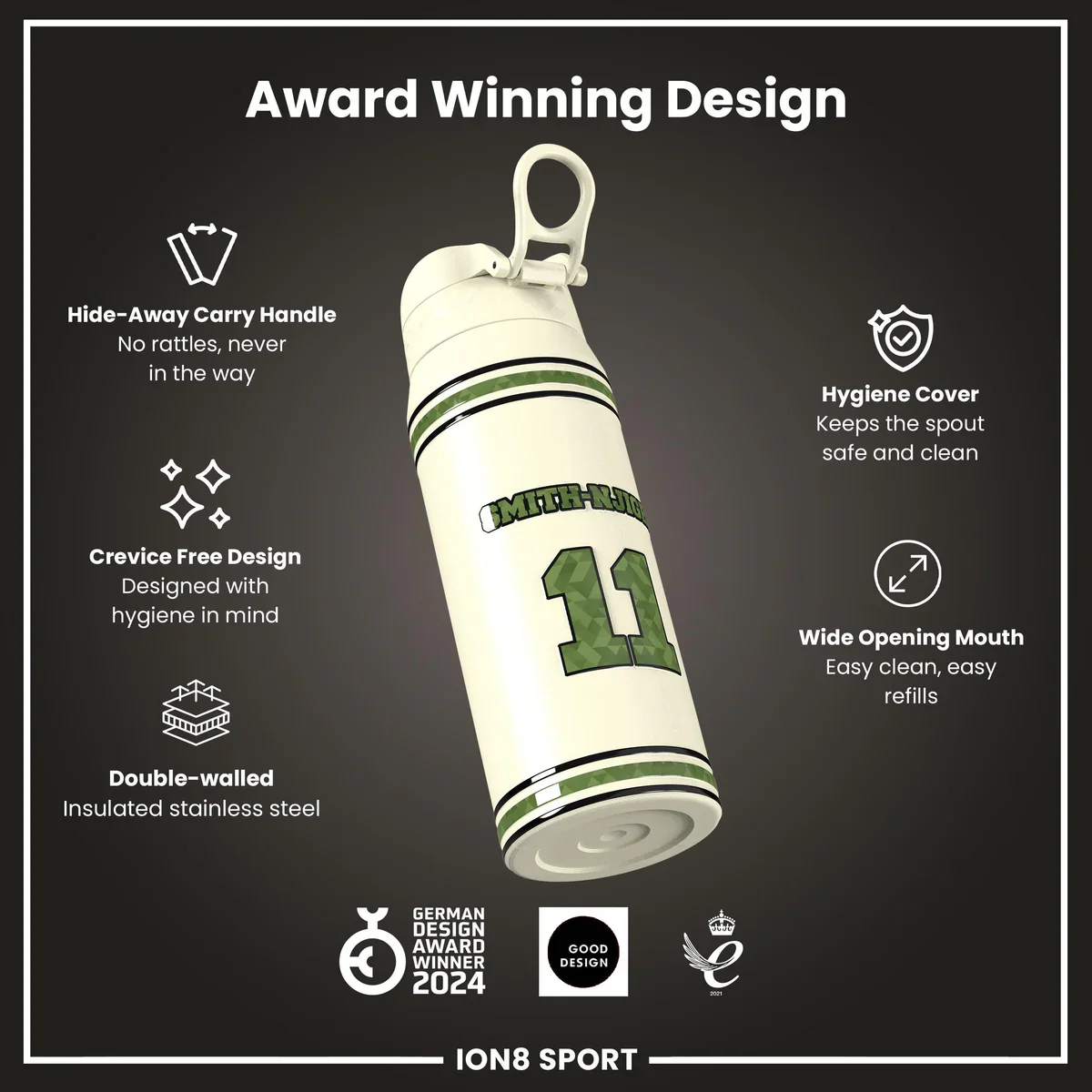 NFL x ION8 - Jaxon Smith-Njigba Insulated Water Bottle - 750ml - Image 6