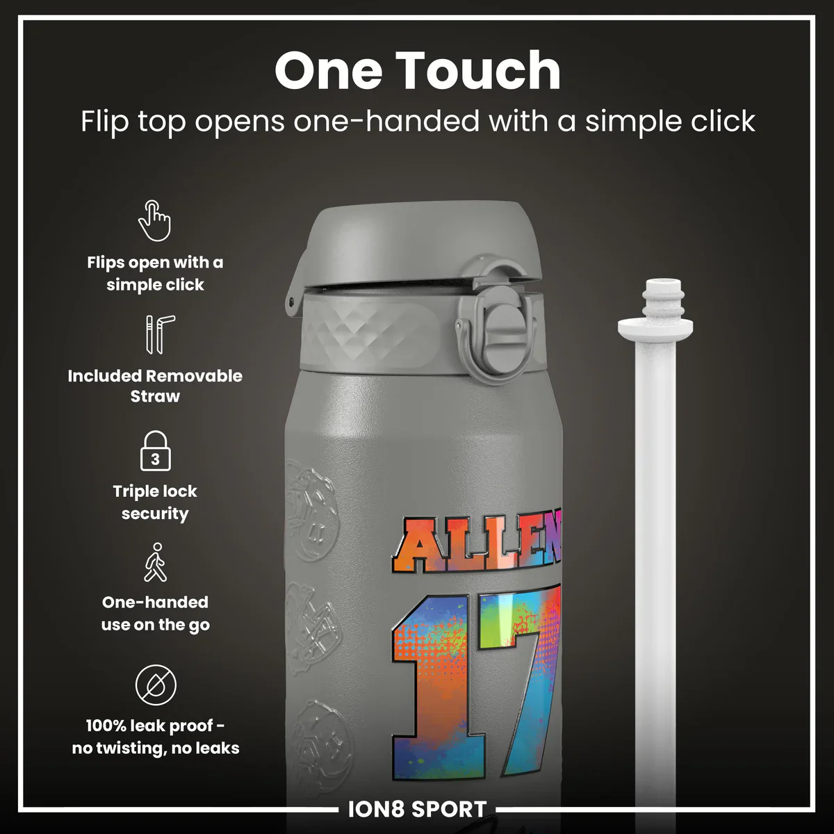 NFL x ION8 - Josh Allen Insulated Water Bottle - 750ml - Image 3