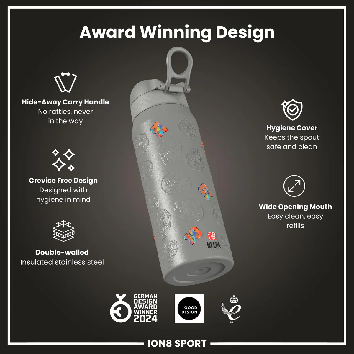 NFL x ION8 - Justin Jefferson Insulated Water Bottle - 750ml - Image 6