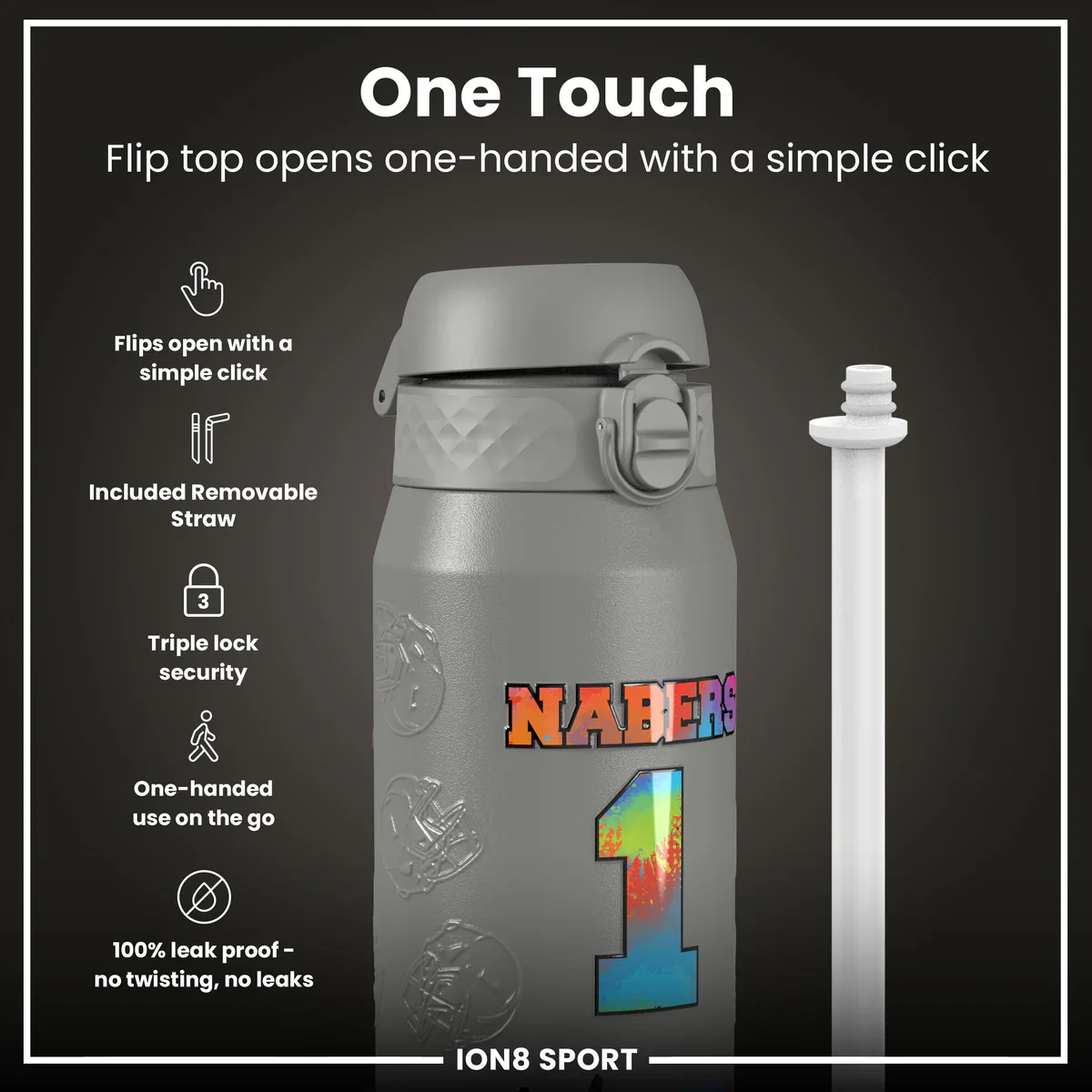 NFL x ION8 - Malik Nabers Insulated Water Bottle - 750ml - Image 7