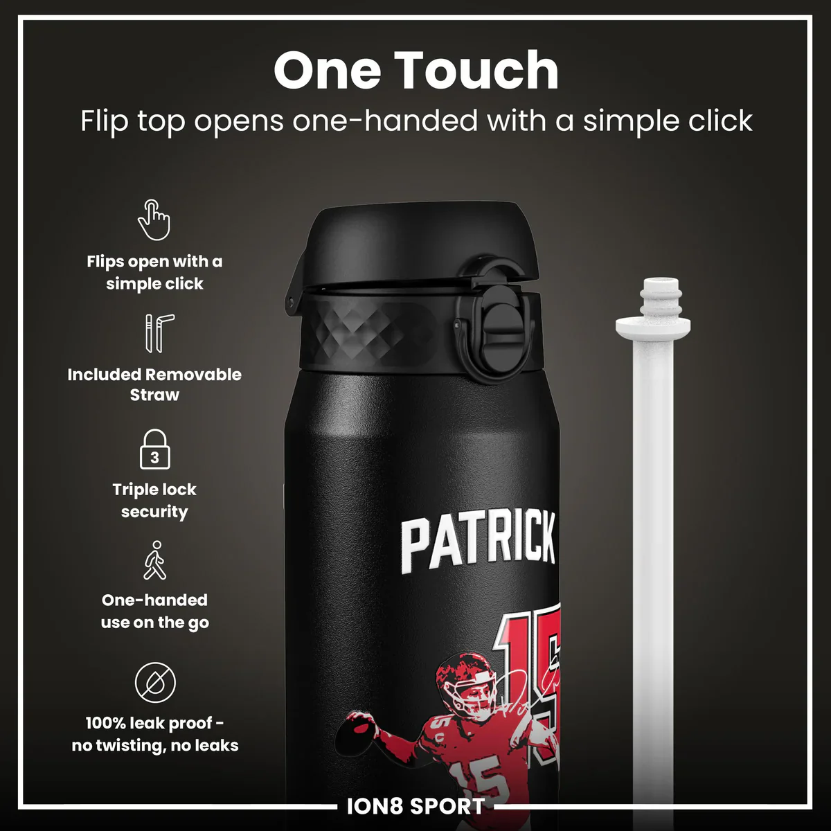 NFL x ION8 - Patrick Mahomes Insulated Water Bottle - 750ml - Image 3
